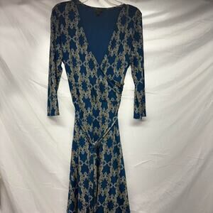 Mix by hawthorn blue and gold floral dress